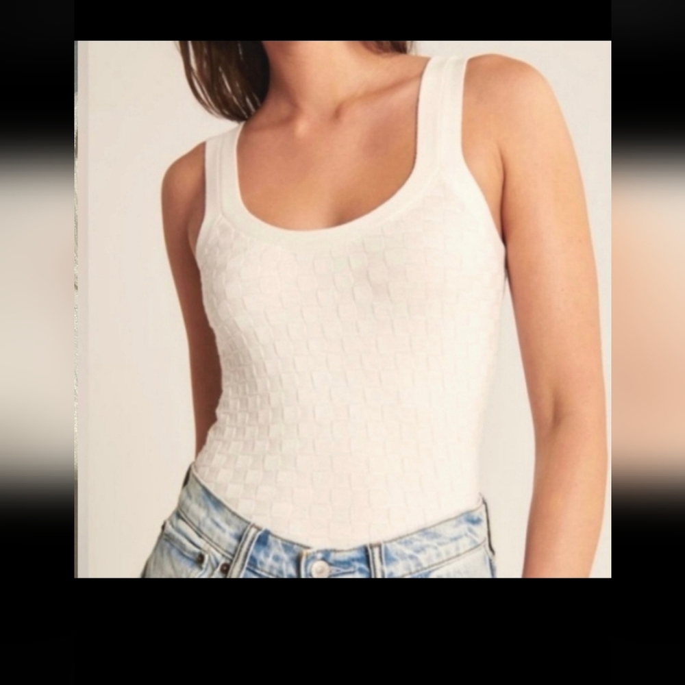 ABERCROMBIE & FITCH Women's Brown Checkered Sweater Cropped Tank Size Small